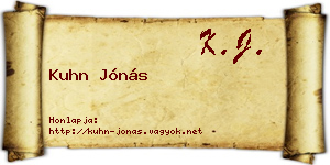 Kuhn Jónás névjegykártya